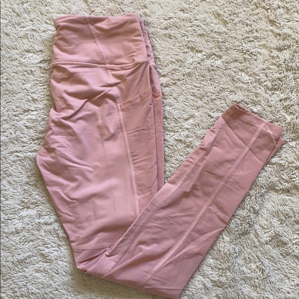Light Pink Leggings With Mesh And Pockets - Gem